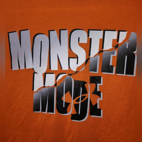 💓 3/$10 Under Armour Boy's Youth Large Orange Monster Mode T-Shirt - Picture 4 of 8